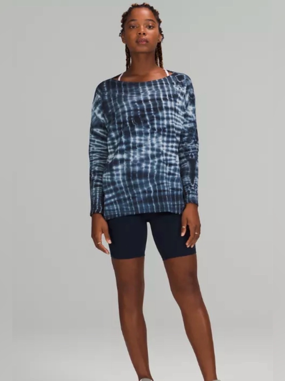 lululemon athletica Blue Tie-Dye Back in Action Longsleeve